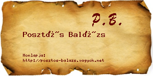 Posztós Balázs névjegykártya