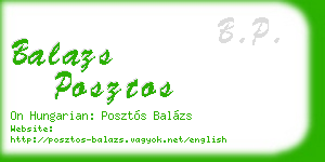 balazs posztos business card